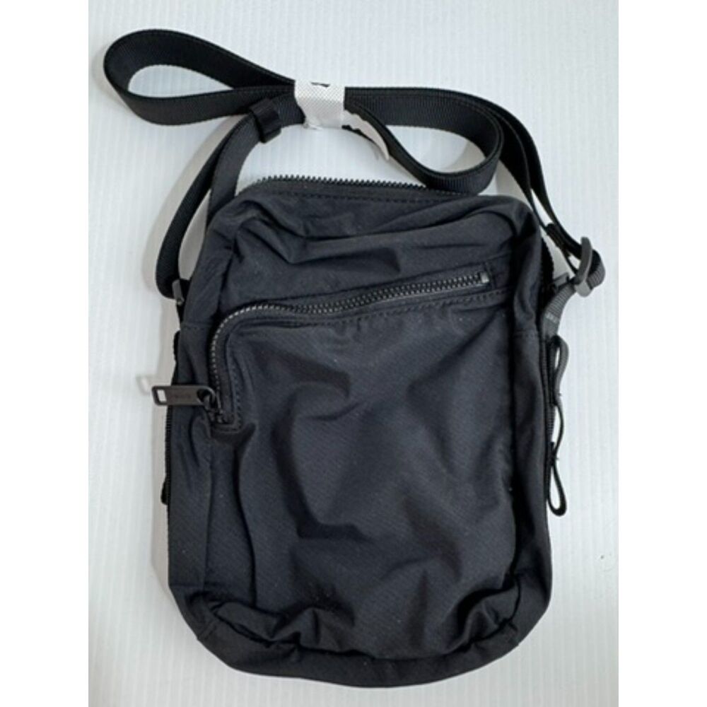 Away Black Nylon Travel Crossbody Bag Front Zip Adjustable Strap NWOT